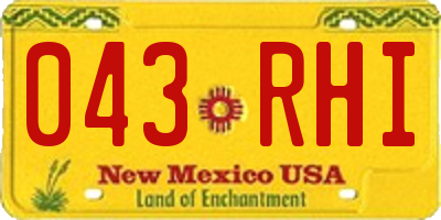 NM license plate 043RHI
