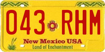 NM license plate 043RHM