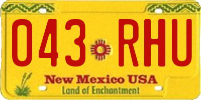 NM license plate 043RHU