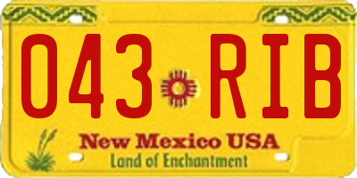 NM license plate 043RIB