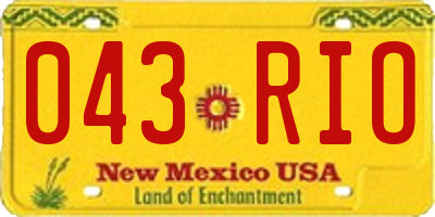NM license plate 043RIO