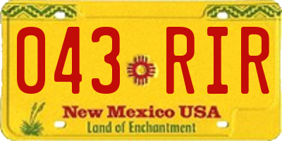 NM license plate 043RIR
