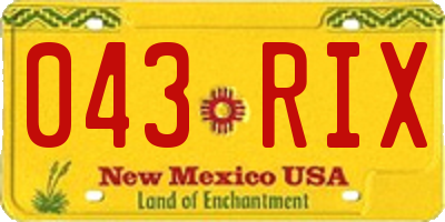 NM license plate 043RIX
