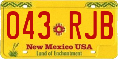 NM license plate 043RJB