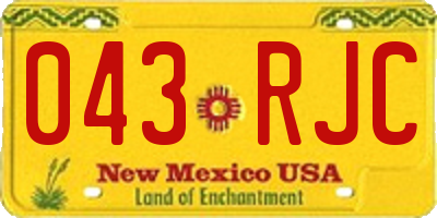 NM license plate 043RJC