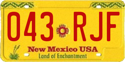 NM license plate 043RJF