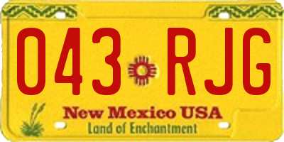 NM license plate 043RJG