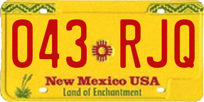 NM license plate 043RJQ