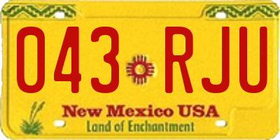NM license plate 043RJU