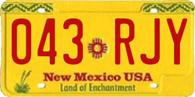 NM license plate 043RJY