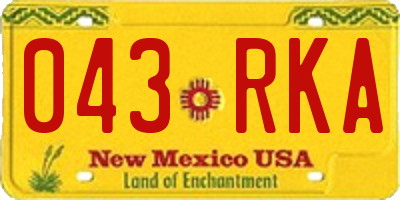 NM license plate 043RKA