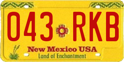 NM license plate 043RKB