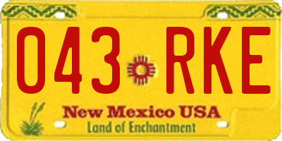 NM license plate 043RKE
