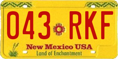 NM license plate 043RKF