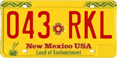 NM license plate 043RKL