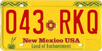 NM license plate 043RKQ