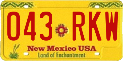 NM license plate 043RKW