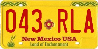 NM license plate 043RLA