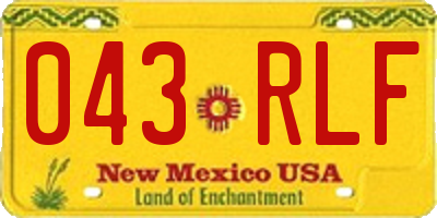 NM license plate 043RLF