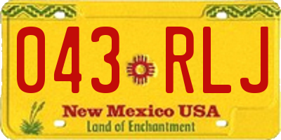 NM license plate 043RLJ