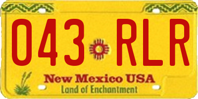 NM license plate 043RLR