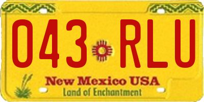 NM license plate 043RLU