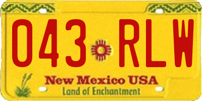NM license plate 043RLW