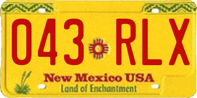 NM license plate 043RLX