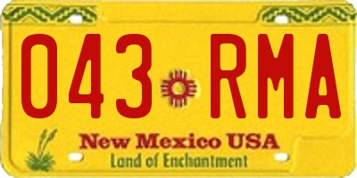 NM license plate 043RMA