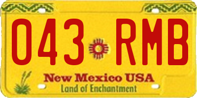 NM license plate 043RMB