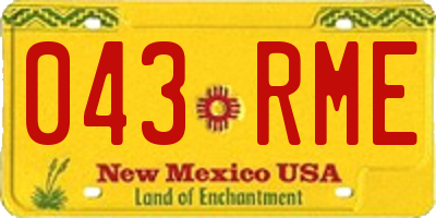 NM license plate 043RME