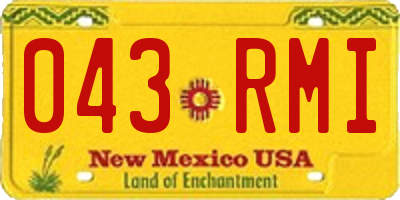 NM license plate 043RMI