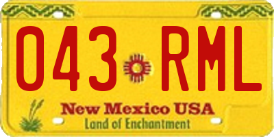 NM license plate 043RML