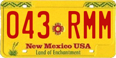 NM license plate 043RMM