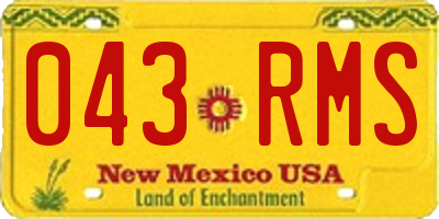 NM license plate 043RMS