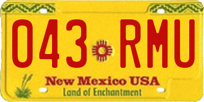 NM license plate 043RMU
