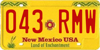 NM license plate 043RMW