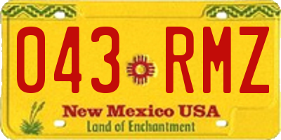 NM license plate 043RMZ