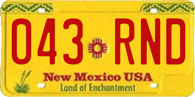 NM license plate 043RND