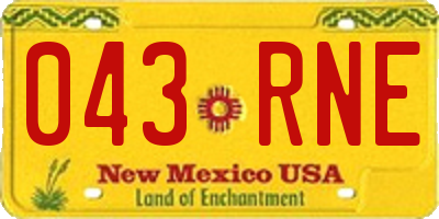NM license plate 043RNE