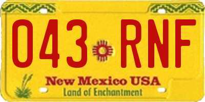 NM license plate 043RNF