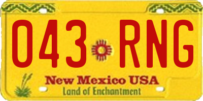 NM license plate 043RNG