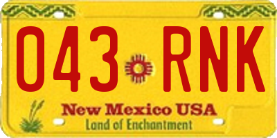NM license plate 043RNK