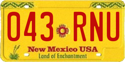 NM license plate 043RNU