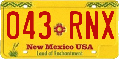 NM license plate 043RNX
