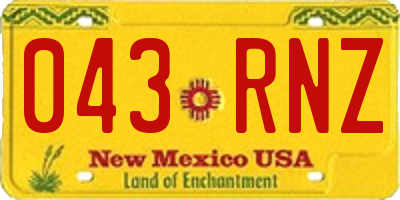 NM license plate 043RNZ