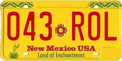 NM license plate 043ROL