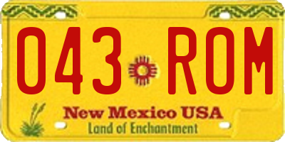NM license plate 043ROM
