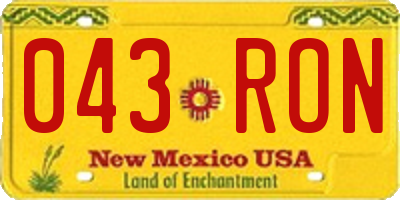 NM license plate 043RON