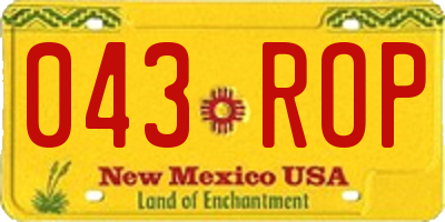 NM license plate 043ROP